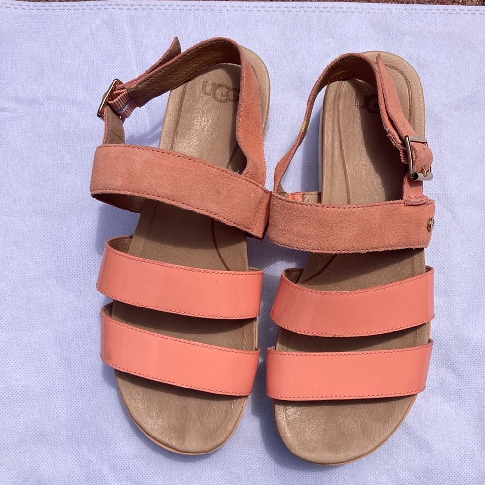 UGG Orange Sandals with Two-Strap Design